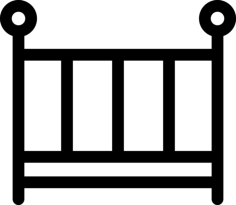Baby Bed Contour Svg Vector, Free Vectors File